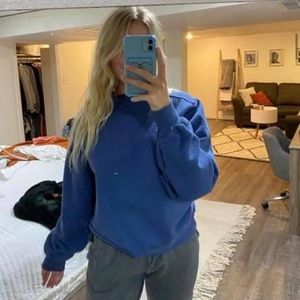 purple/blue medium crew neck